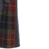 Ashwood Leather & Harris Tweed® Cloth Genuine Leather Shoulder Bag Black/Green/Red: TW-23-07-BR