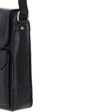 Elegant Ashwood Leather Unisex Crossbody Bag Black: G-19