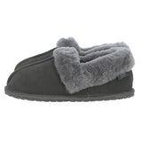 Women's Classic  Suede Sheepskin Cuff Slippers Grey: LADIES CUFF SLIPPERS