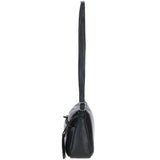 Compact Zip-Closure Leather Crossbody Bag Black: Belfast