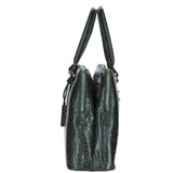 Large Leather Handbag Green/croc: Gina