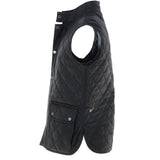 Mens Diamond Quilted Leather Gilet Black : M-15 vest