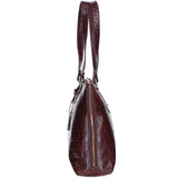 Women’s Large Croc Finish Leather Bag Bordo/croc: 22-064/R