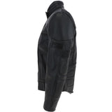 Mens Fashion Cowhide Leather Jacket Black: BIKER 220