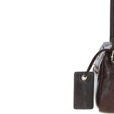 Leather Crossbody Bag with Adjustable Strap Brown: Audrey