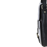 Elegant Ashwood Leather Unisex Crossbody Bag Black: G-19