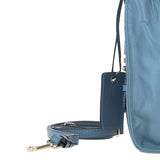 Real Leather Handbag with Adjustable Crossbody Strap Denim: 64867