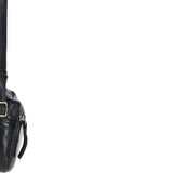 Leather Crossbody Bag with Adjustable Strap Black: Audrey