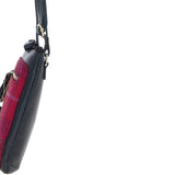 Authentic Ashwood Leather & Harris Tweed® Cloth Crossbody Bag Navy/Pink: TW-29-06-NP