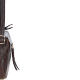 Leather Crossbody Bag with Adjustable Strap Brown: Audrey