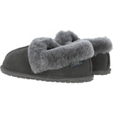 Women's Classic  Suede Sheepskin Cuff Slippers Grey: LADIES CUFF SLIPPERS