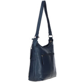 Chic Leather Shoulder Bag & Secure Zip Closure Navy: Antrim