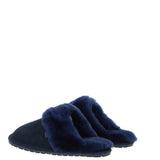 Women's Classic  Suede Sheepskin Slippers Navy: FEN-LADIES SLIPPERS