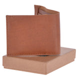 Mens Luxury 3 Card Note Leather Wallet With Coin Section Tan: 2003