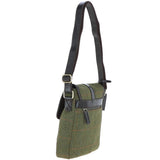 Mens Vintage  Hunter Leather Travel Bag Tweed: TOBY