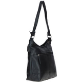 Chic Leather Shoulder Bag & Secure Zip Closure Black: Antrim