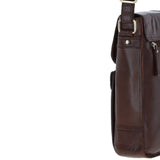 Elegant Ashwood Leather Unisex Crossbody Bag Brandy: G-19