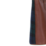 Ashwood Leather & Harris Tweed® Cloth Genuine Leather Shoulder Bag Tan/Watch: TW-23-04-TW
