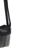 Leather Crossbody Bag with Adjustable Strap Black: Audrey