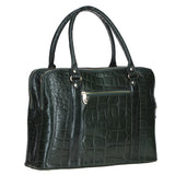 Large Leather Handbag Green/croc: Gina