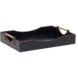 Luxury Rectangular Leather Tray Navy: TBZ1UC611