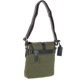 Mens Vintage  Hunter Leather Travel Bag Tweed: TOBY