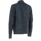 Leather Biker Jacket Midnight Navy: Lent 2