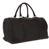 Large Vintage Leather Travel Holdall Brown: Jayden