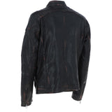 Vintage Wash Leather Biker Jacket Black: Lent 2