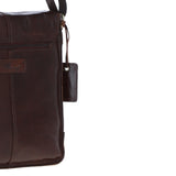 Elegant Ashwood Leather Unisex Crossbody Bag Brandy: G-19