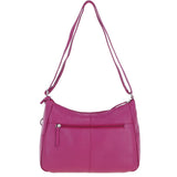 Leather Shoulder Bag with Zip & Magnetic Pocket Berry: Meath