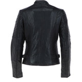 Women's Leather Biker Jacket Black: BikeX