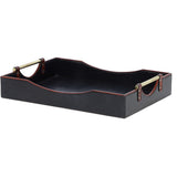 Luxury Rectangular Leather Tray Navy: TBZ1UC611