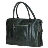 Large Leather Handbag Green/croc: Gina