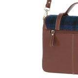 Ashwood Leather & Harris Tweed® Cloth Large Satchel Bag with Twist Lock Tan/Watch: TW-35-04-TW
