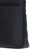 Black Leather Shoulder Bag with Leopard Print Pocket: ELA 1128
