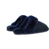 Women's Classic  Suede Sheepskin Slippers Navy: FEN-LADIES SLIPPERS