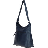 Chic Leather Shoulder Bag & Secure Zip Closure Navy: Antrim