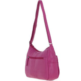 Leather Shoulder Bag with Zip & Magnetic Pocket Berry: Meath