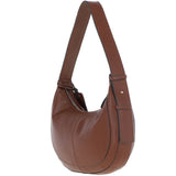 Ashwood Women's Curved Leather Shoulder Bag 2 Tone Tan: 64192