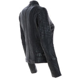 Women's Leather Biker Jacket Black: BikeX