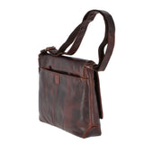 Large Leather Vintage Messenger Bag Tan : Robin