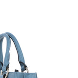 Real Leather Handbag with Adjustable Crossbody Strap Denim: 64867