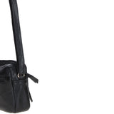 Leather Crossbody Bag with Adjustable Strap Black: Audrey