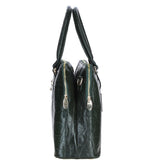 Large Leather Handbag Green/croc: Gina