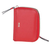 6 Card RFID Protected Zip Around Leather Purse Poppy Red: S-5