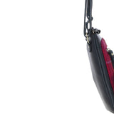Authentic Ashwood Leather & Harris Tweed® Cloth Crossbody Bag Navy/Pink: TW-29-06-NP