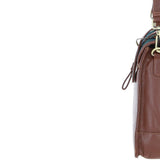 Ashwood Leather & Harris Tweed® Cloth Large Satchel Bag with Twist Lock Tan/Watch: TW-35-04-TW