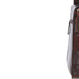Elegant Ashwood Leather Unisex Crossbody Bag Brandy: G-19