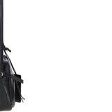 Leather Crossbody Bag with Adjustable Strap Black: Audrey